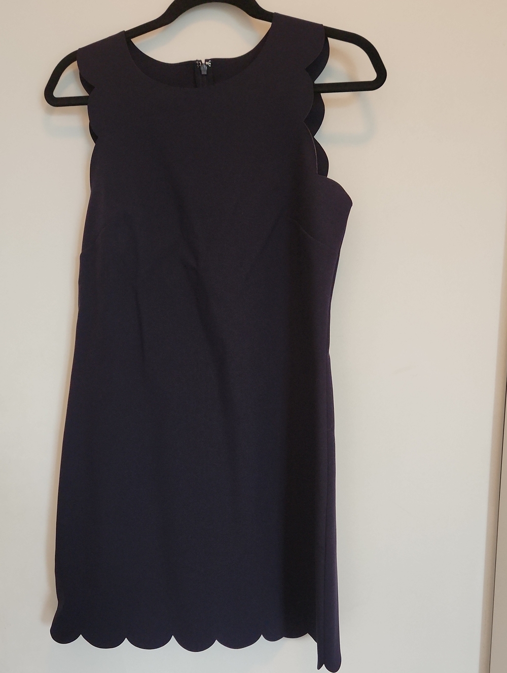 J. Crew Scalloped Hem & Sleeve Navy Mini Dress